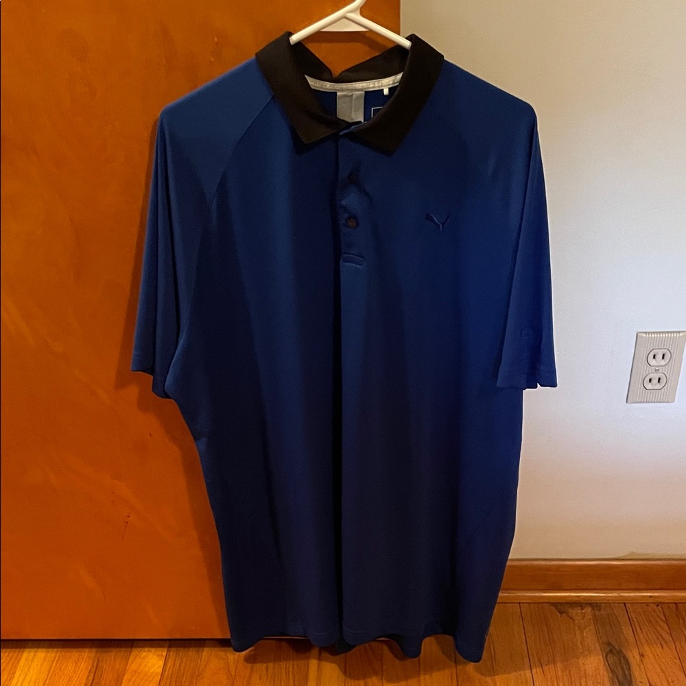 Puma Men's Royal Blue Polo with Black Collar